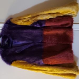 Mixed Colors Faux Fur Jacket by Ashley Stewart's size 22/24